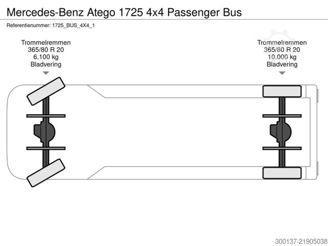 Turistični avtobus Mercedes-Benz Atego 1725 4x4 Passenger Bus