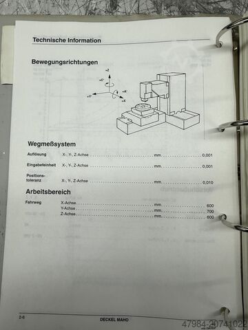 CNC universalus apdirbimo centras DECKEL MAHO DMU 60 P Hi-dyn