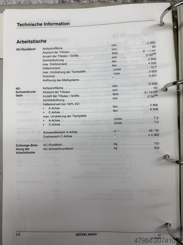 CNC universalus apdirbimo centras DECKEL MAHO DMU 60 P Hi-dyn