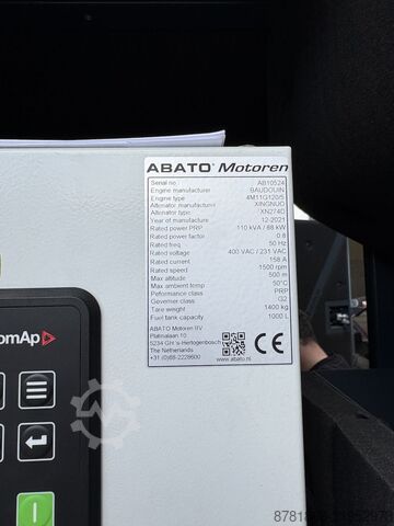 Nødstrømsaggregat 110kVA/88kW ABATO Motoren Notstromaggregat 110kVA/88kW