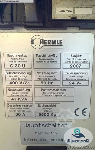 Bewerkingscentrum 5 assen HERMLE C 30 U
