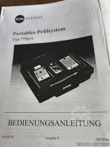 Ionisering ION SYSTEMS PORTABLES Prüfsystem Typ 775pvs