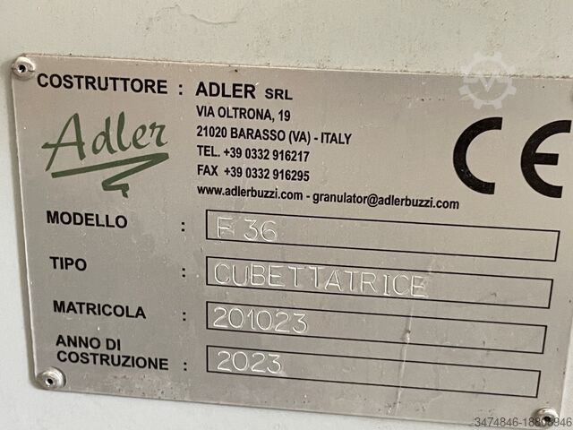 ΜΗΧΑΝΗ ΚΥΒΩΝ ΚΥΚΛΟΠΟΙΗΣΗΣ Adler CUBETTATRICE F - 36 Serie Pesante Inson