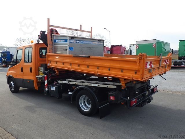 Three-way tipper van IVECO 70 C 18 DoKa/Kipper/Palfinger Kran/Greifer/2xAHK