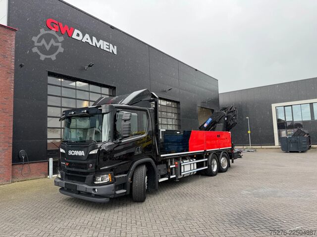 Camion-grue Scania P370 XT 6x2 HMF 3220-K6+Fly jib FJ600-K3 Euro 6D