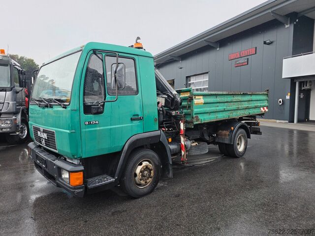 Transporter mit Kipper MAN 8.174 / E3 / Kipper Kran Greifer / 2X AHK