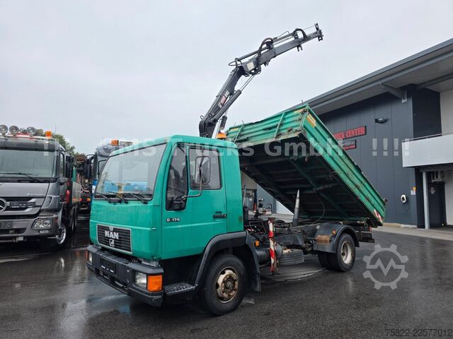 Dreiseitenkipper MAN 8.174 / E3 / Kipper Kran Greifer / 2X AHK