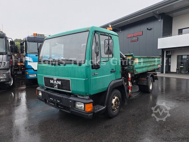 Dreiseitenkipper MAN 8.174 / E3 / Kipper Kran Greifer / 2X AHK