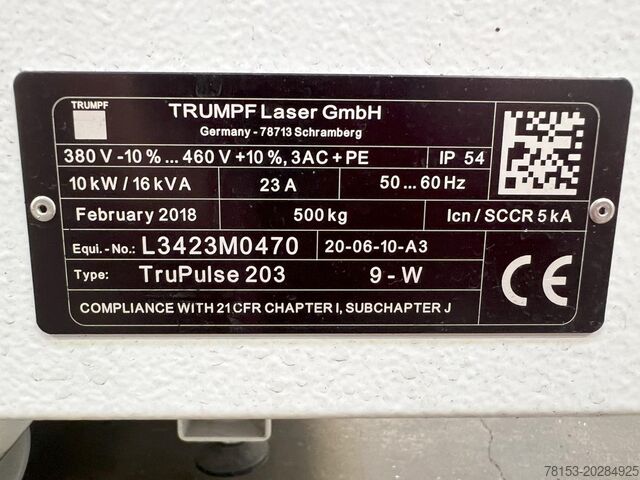 レーザー切断機 TRUMPF TruPulse 203