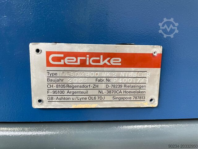 Gericke τύπου N450X800 MK2 Nibbler από ανοξείδωτο / ήπιο χάλυβα Gericke N450X800 MK2