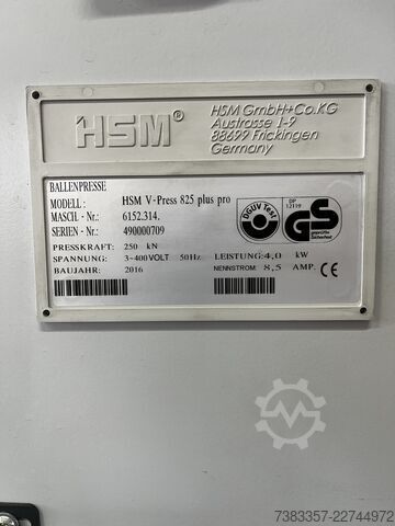 Ballenpresse für Karton und Folie HSM V-Press 825 plus pro
