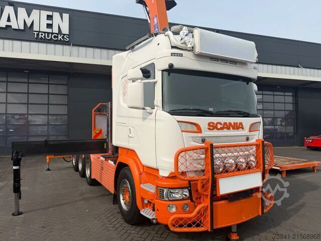 Kamion sa kranom Scania R580 V8 R 580 LB 8x4 HMF 4020-K6 + JIB FJ 600-K4
