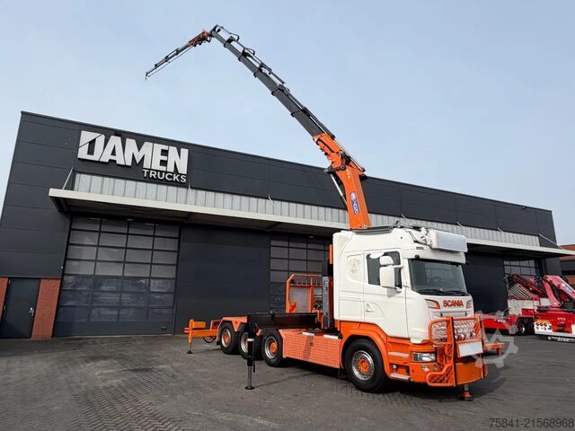 Kamion sa kranom Scania R580 V8 R 580 LB 8x4 HMF 4020-K6 + JIB FJ 600-K4