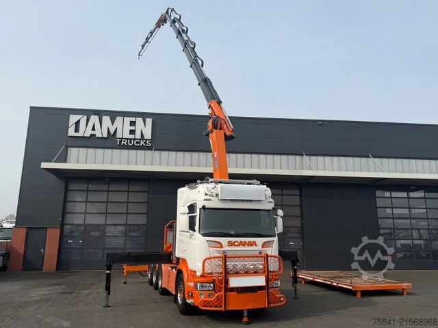 Kamion sa kranom Scania R580 V8 R 580 LB 8x4 HMF 4020-K6 + JIB FJ 600-K4