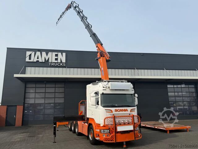 Kamion sa kranom Scania R580 V8 R 580 LB 8x4 HMF 4020-K6 + JIB FJ 600-K4