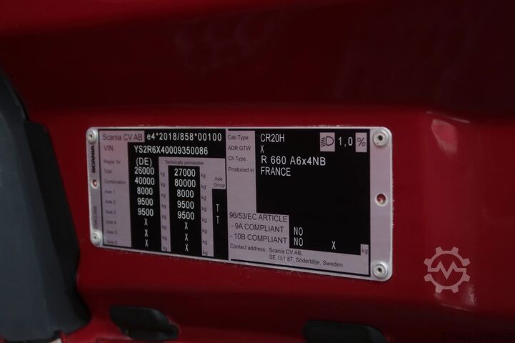 Standard-SZM Scania R660 V8 NGS 6X4 XT/ RETARDER/ FULL AIR/ ALCOA/