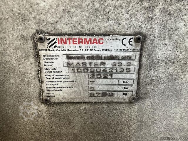 ศูนย์เครื่องจักรกลซีเอ็นซี 3 แกน Intermac Master 33.3 ปี 2021 Intermac Master 33.3
