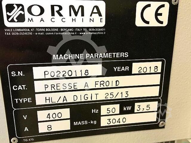 Durchlaufpresse Orma HL/A Digit 25/13