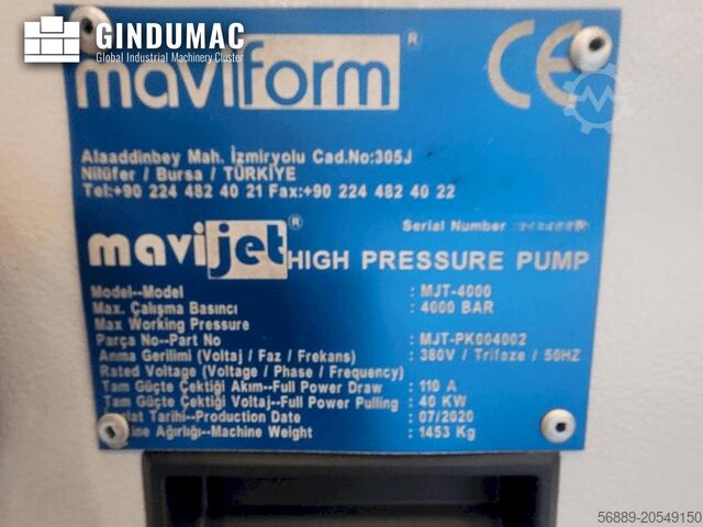 מכונת חיתוך באמצעות סילון מים MAVIJET MJT-W53D- 4020