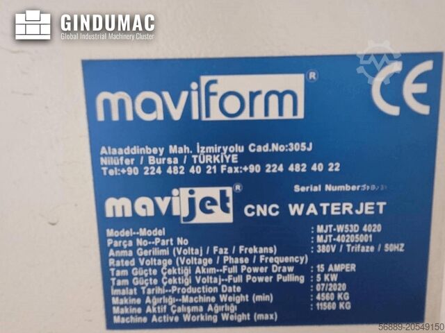 машина для гідроабразивного різання MAVIJET MJT-W53D- 4020