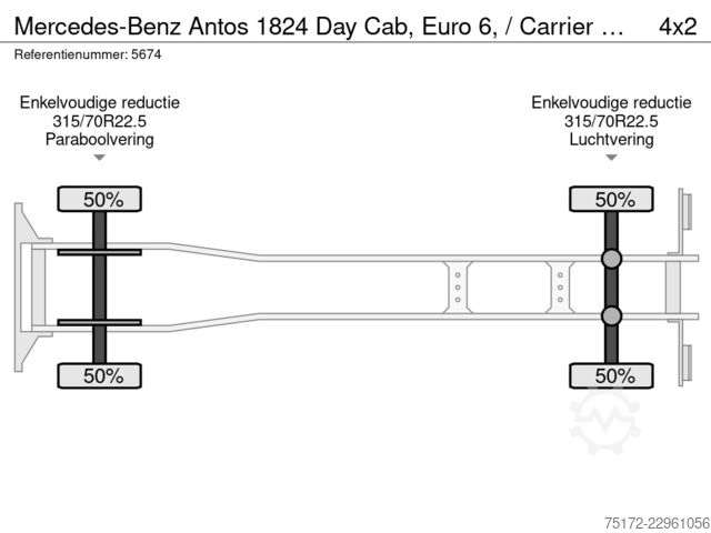  Mercedes-Benz Antos 1824 Day Cab, Euro 6, / Carrier MT / Carg...