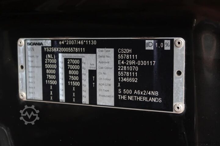 Standart-SZM Scania S500 NGS 6X2-4/ RETARDER/ FULL AIR/ SMART2/