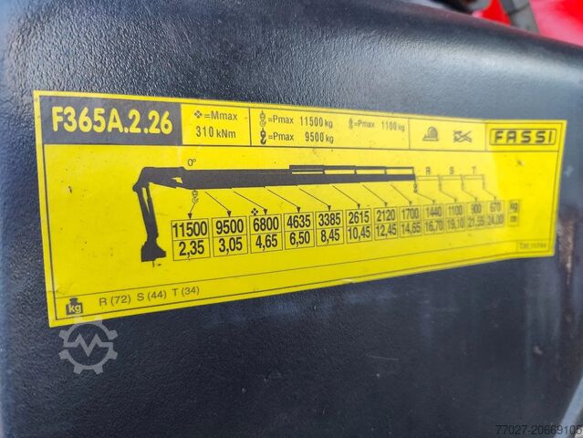 Kipper mit Kran MAN Tridem 8x4 Euro6 Kipper Kraan Fassi F365