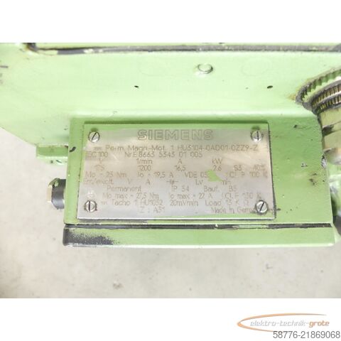 Unidade de controlo Siemens 1HU3104-0AD01-0ZZ9 - Z Motor SNE8663534301005 mit 1HU1052 20mVmin Tacho