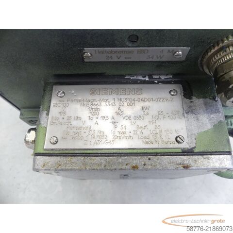 Unidade de controlo Siemens 1HU3104-0AD01-0ZZ9 - Z Motor SNE8663534302001 mit 1HU1052 20mVmin Tacho
