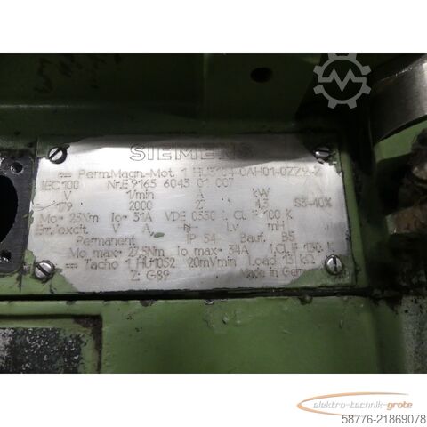 Upravljačka jedinica Siemens 1HU3104-0AH01-0ZZ9-Z Motor SN: E9165604301007 - ohne Tachogenerator