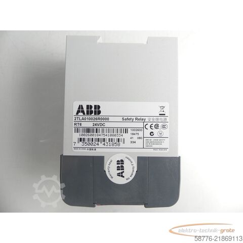 Komponenta ABB 2TLA010026R0000 Sicherheitsrelais RT6 SN: 18475 - ! -