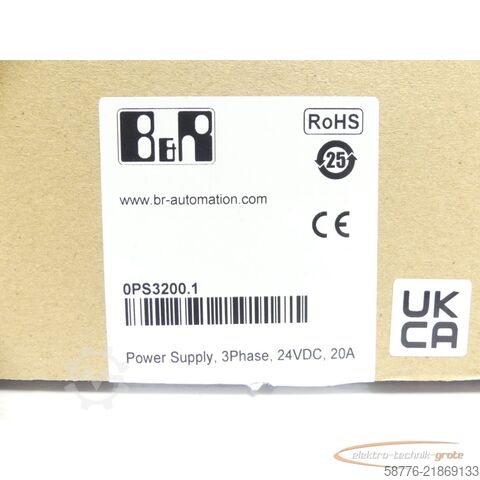 רְכִיב B&R BR 0PS3200.1 / PS3200 Power Supply SN: AF651013647 -!-