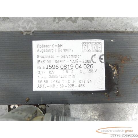 KUKA variklis KUKA Kuka 1FK6100-8AF91-1ZZ9-ZS09 Servomotor SN:EJ595081904026