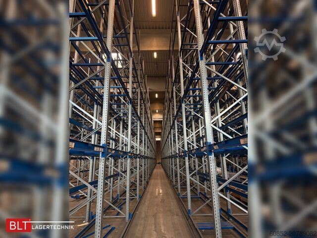 Heavy-duty rack, industrial shelving, high-bay rack SSI Schäfer PR600 – 14,10 lfm Höhe 7,50m, Boden + 4, Fachlast: 3500kg