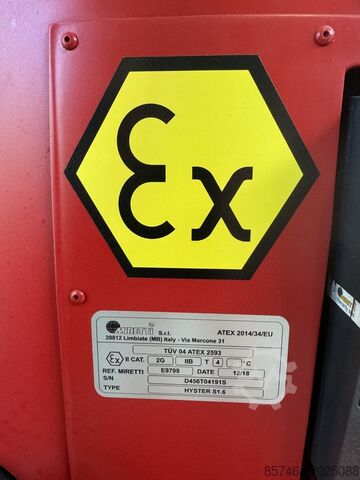 S 1.6 i * DEMO * Atex EX * Miretti 2G / Zone 1 * NEW battery !! HYSTER S 1.6 i * DEMO * Atex EX * Miretti 2G / Zone 1 * NEW battery !!