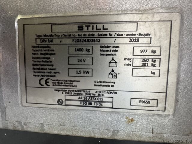 EXV 14 i * DEMO * Atex EX * Miretti 3G / Zone 2 * NEW battery !! STILL EXV 14 i * DEMO * Atex EX * Miretti 3G / Zone 2 * NEW battery !!