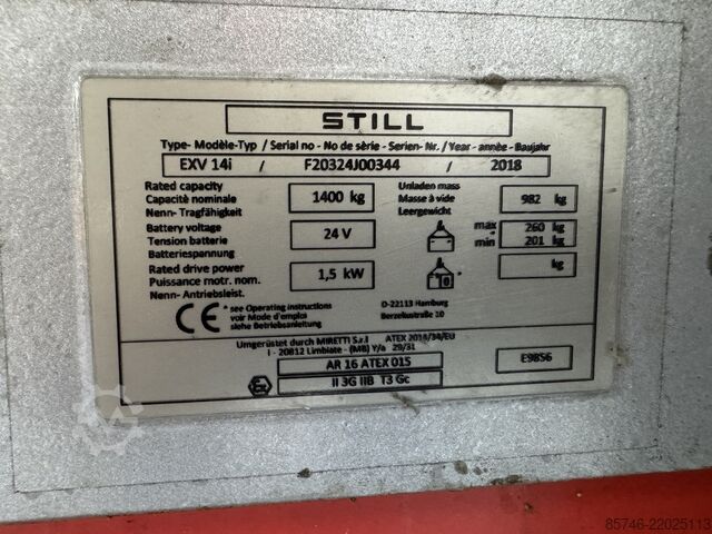 EXV 14 i * DEMO * Atex EX * Miretti 3G / Zone 2 * NEW battery !! STILL EXV 14 i * DEMO * Atex EX * Miretti 3G / Zone 2 * NEW battery !!