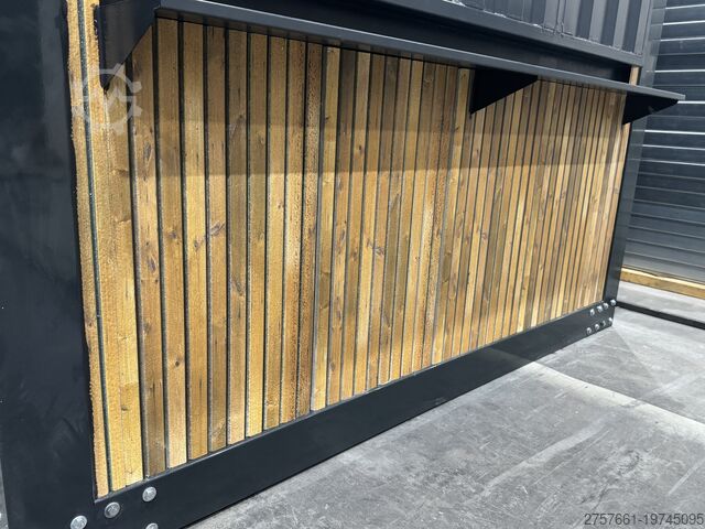 Lifandi gámar Cafe Container / Bürocontainer / Baucontainer Modell IMBISS HOLZ