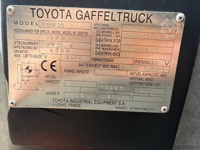 VS-22634 Electric forklift Toyota 7fbmf35 TOYOTA 7fbmf35