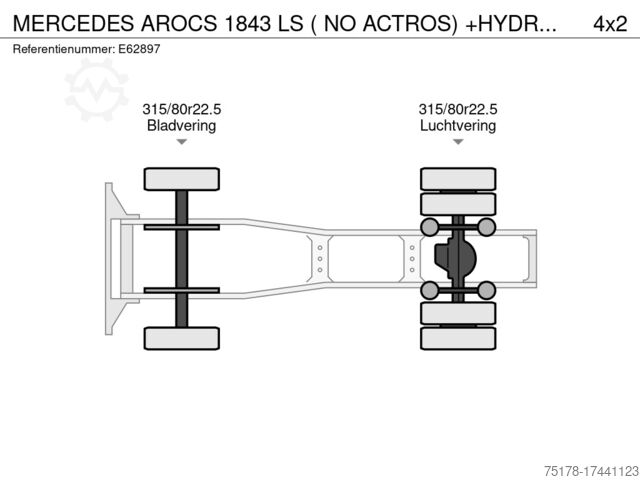 MTS standard MERCEDES AROCS 1843 LS ( NO ACTROS) +HYDRAULIQUE