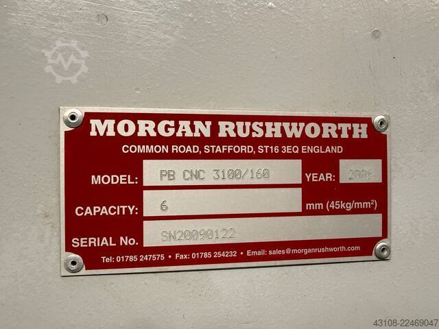 Preša za savijanje Morgan Rushworth PB CNC 3100/160