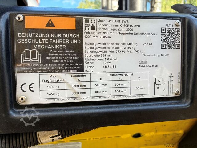 Elektromos háromkerekű targonca Hyster J 1.6 XNT SWB