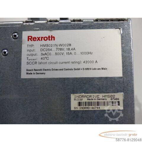 Componente Rexroth Rexroth HMS02.1N-W0028-A-07-NNNN MNR: R911309078