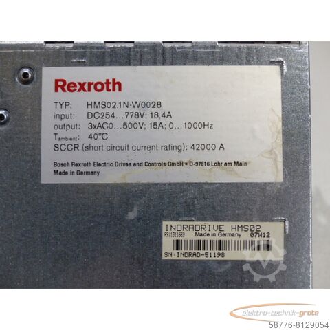 Componente Rexroth Rexroth HMS02.1N-W0028-A-07-NNNN MNR: R911309078