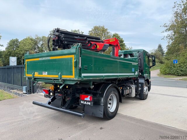 Кран, змонтований на вантажівці MAN TGM 18.320 4x2 Kipper KRAN 15m FUNK AHK
