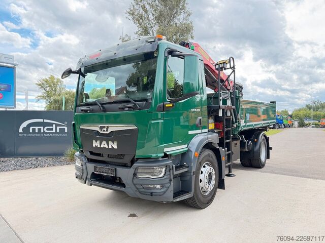 Кран, змонтований на вантажівці MAN TGM 18.320 4x2 Kipper KRAN 15m FUNK AHK