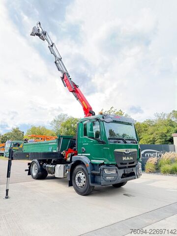 Трьохсторонній самоскид MAN TGM 18.320 4x2 Kipper KRAN 15m FUNK AHK