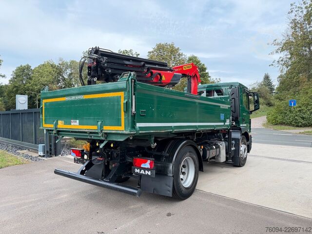 Трьохсторонній самоскид MAN TGM 18.320 4x2 Kipper KRAN 15m FUNK AHK