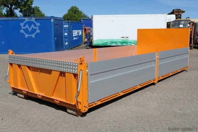 Camión portacontenedores de gancho  alga, Abrollcontainer, Bordwände, Pendelklappe