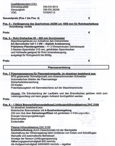 Plasma oxy-fuel cutting machine Zinser 2426N